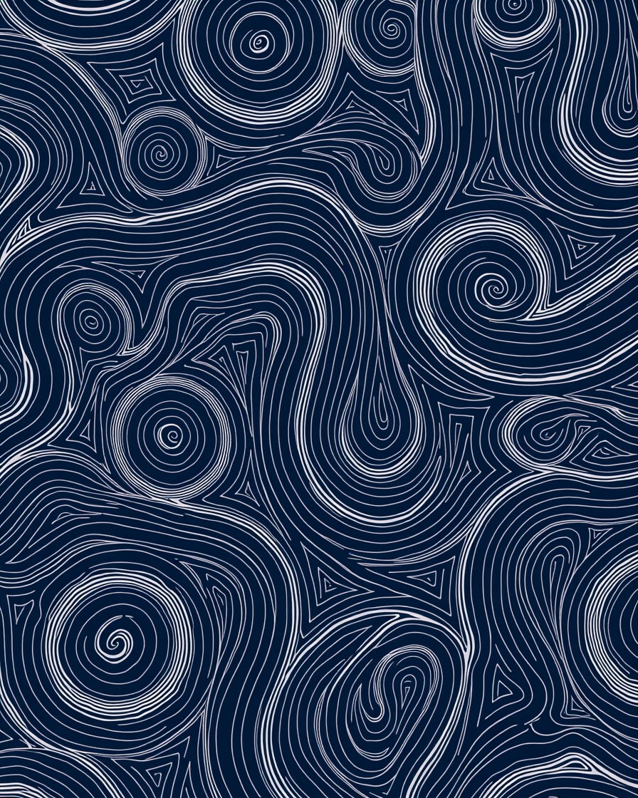Abstract Swirls and Triangle Pattern Rug