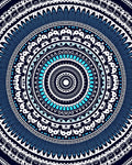 Intricate Blue Geometric Mandala Design Rug