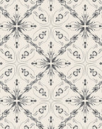 Elegant Gray Floral Starburst Pattern Rug