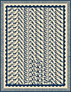 Navy Organic Wave Pattern Rug