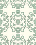 Vintage Floral Damask Scrolling Pattern Rug