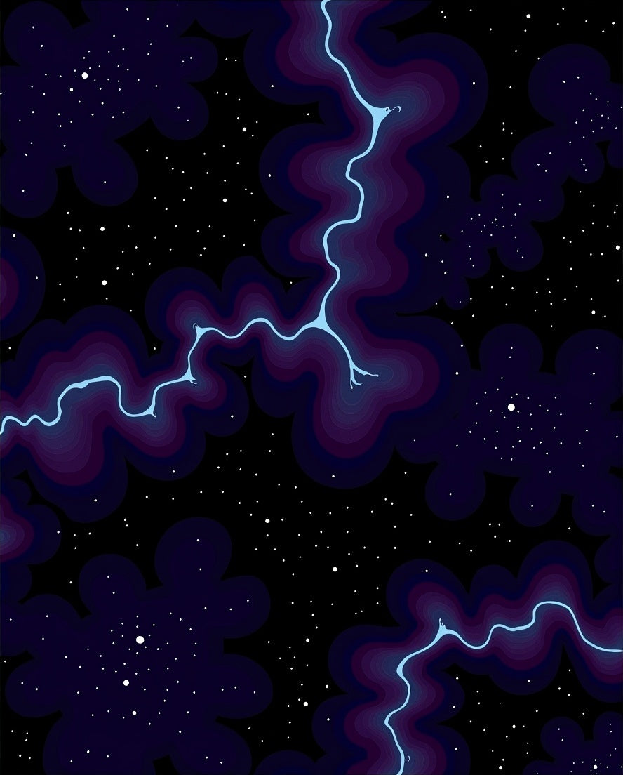 Cosmic Nebula With Starry Sky Design Rug