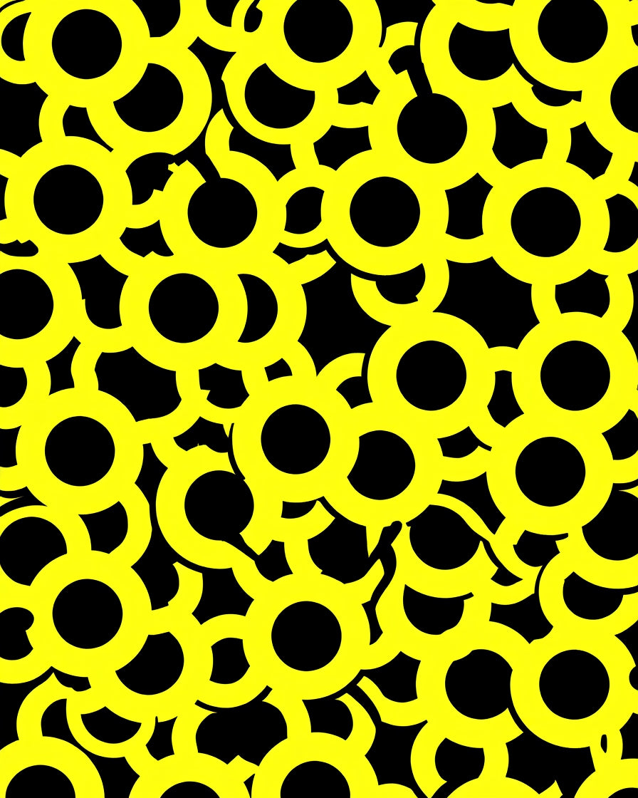 Bold Yellow Circular Pattern Rug