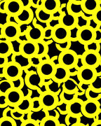 Bold Yellow Circular Pattern Rug