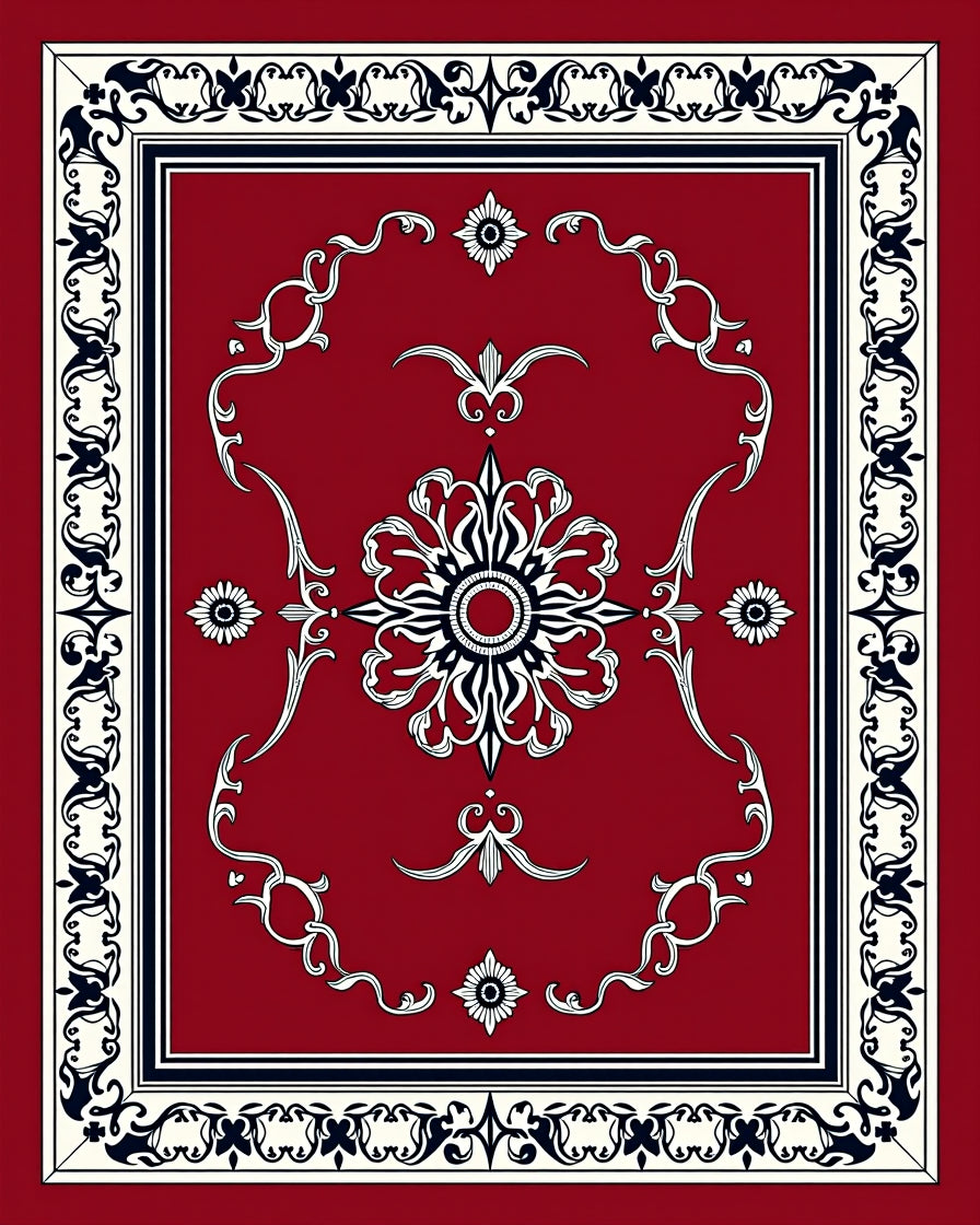 Traditional Floral Intricate Red Rug
