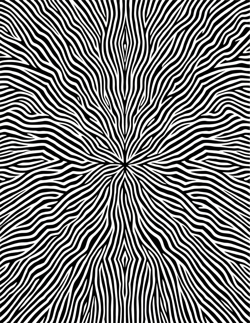 Abstract Black White Wavy Lines Rug