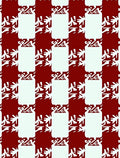 Bold Red White Interlocking Shape Pattern Rug