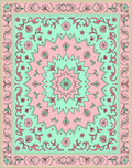 Pastel Floral Medallion Pattern Rug