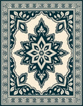 Ornate Floral Mandalas Graphic Design Rug