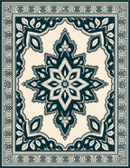 Ornate Floral Mandalas Graphic Design Rug