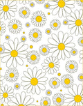Daisy Floral Pattern With Yellow Centers Rug