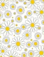 Daisy Floral Pattern With Yellow Centers Rug