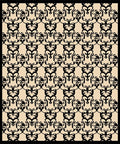 Ornate Black Scrollwork Pattern Rug