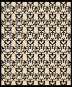 Ornate Black Scrollwork Pattern Rug