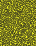 Abstract Black Line Yellow Pattern Rug