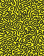 Abstract Black Line Yellow Pattern Rug