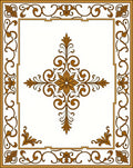 Ornate Floral Scrollwork Pattern Rug