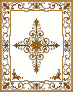 Ornate Floral Scrollwork Pattern Rug