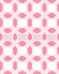 Pink White Geometric Lattice Pattern Rug