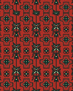 Regal Red Green Floral Motif Rug