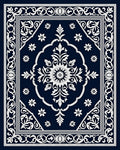 Classic White Floral Medallion Rug