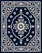 Classic White Floral Medallion Rug