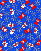 Festive Snowmen And Snowflakes Rug