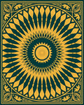 Radiant Sunburst Mandala Pattern Rug