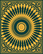Radiant Sunburst Mandala Pattern Rug