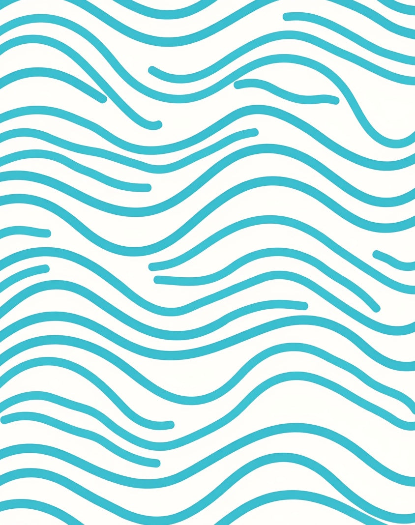 Minimalist Blue Wave Pattern Rug