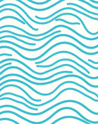Minimalist Blue Wave Pattern Rug