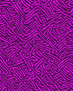 Bold Pink Abstract Maze Pattern Rug