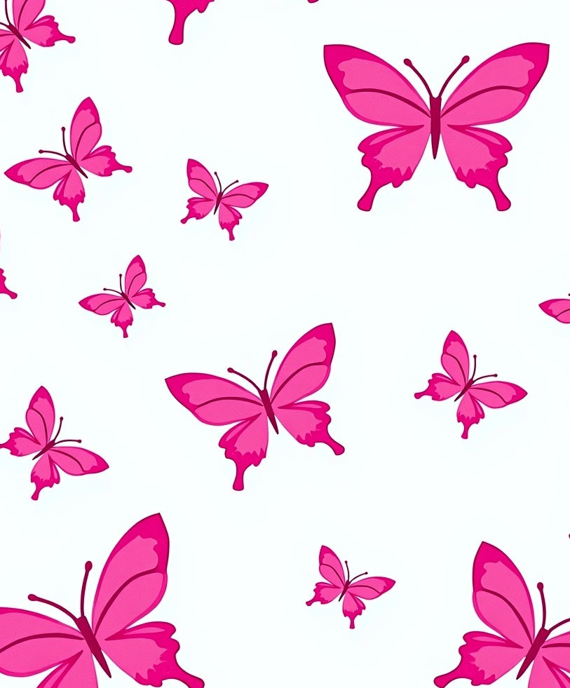 Hot Pink Butterfly Pattern Rug