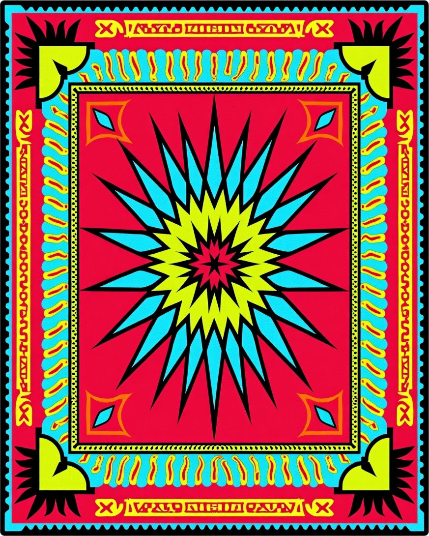 Bold Starburst Geometric Design Rug
