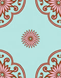 Pink Floral Medallion Pattern Rug