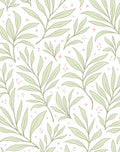 Delicate Leaf Pattern with Pink Accents Rug