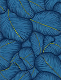 Navy Blue Feather Pattern Rug