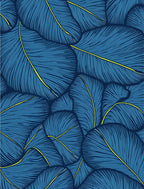Navy Blue Feather Pattern Rug