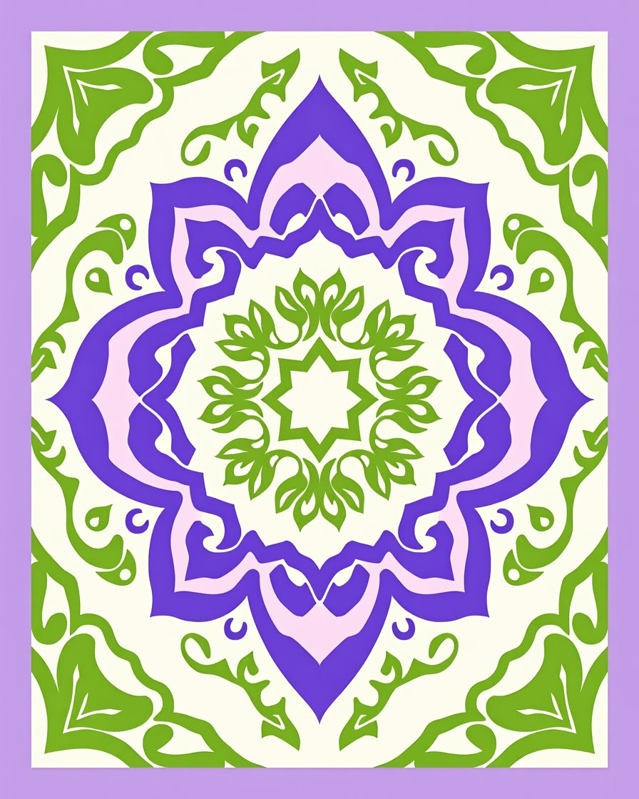 Bold Floral Mandala Design Rug