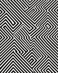 Bold Black and White Geometric Maze Rug