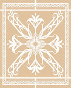 Classic Floral Motif With Geometric Border Rug