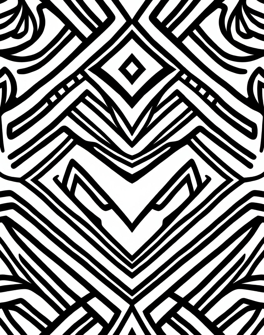 Bold Black White Geometric Pattern Rug