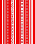 Red White Vertical Folk Stripe Rug