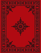 Crimson Noir Ornate Mandala Rug