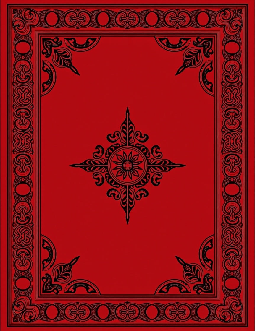 Crimson Noir Ornate Mandala Rug