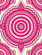 Vibrant Pink Mandala Kaleidoscope Design Rug