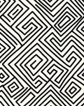 Black and White Maze Pattern Rug
