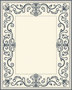Elegant Scrollwork Floral Pattern Rug