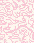 Abstract Pink Swirls Cream Pattern Rug