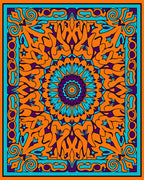 Vibrant Mandala Floral Medallion Design Rug